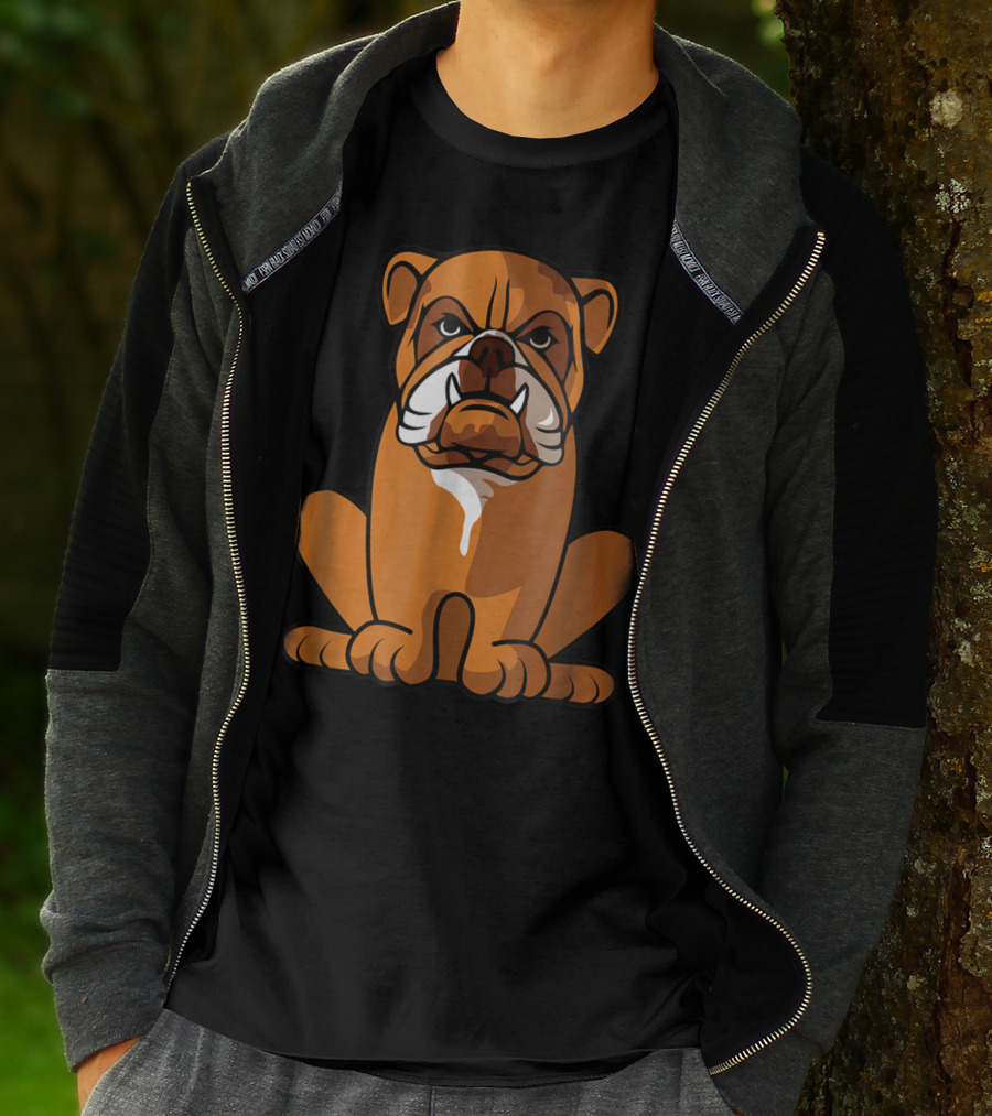 Bulldog Sitting And Waiting For The Holidays To Come T-Shirt