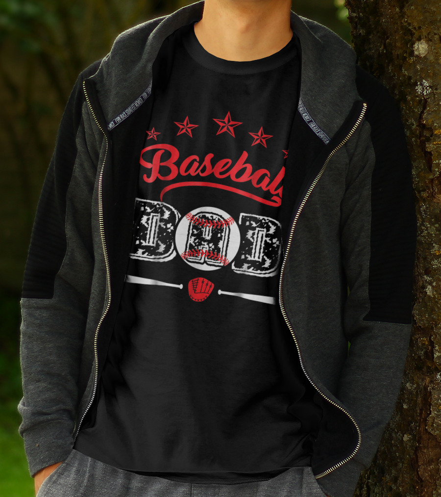 Baseball Dad Stars And Bats T-Shirt