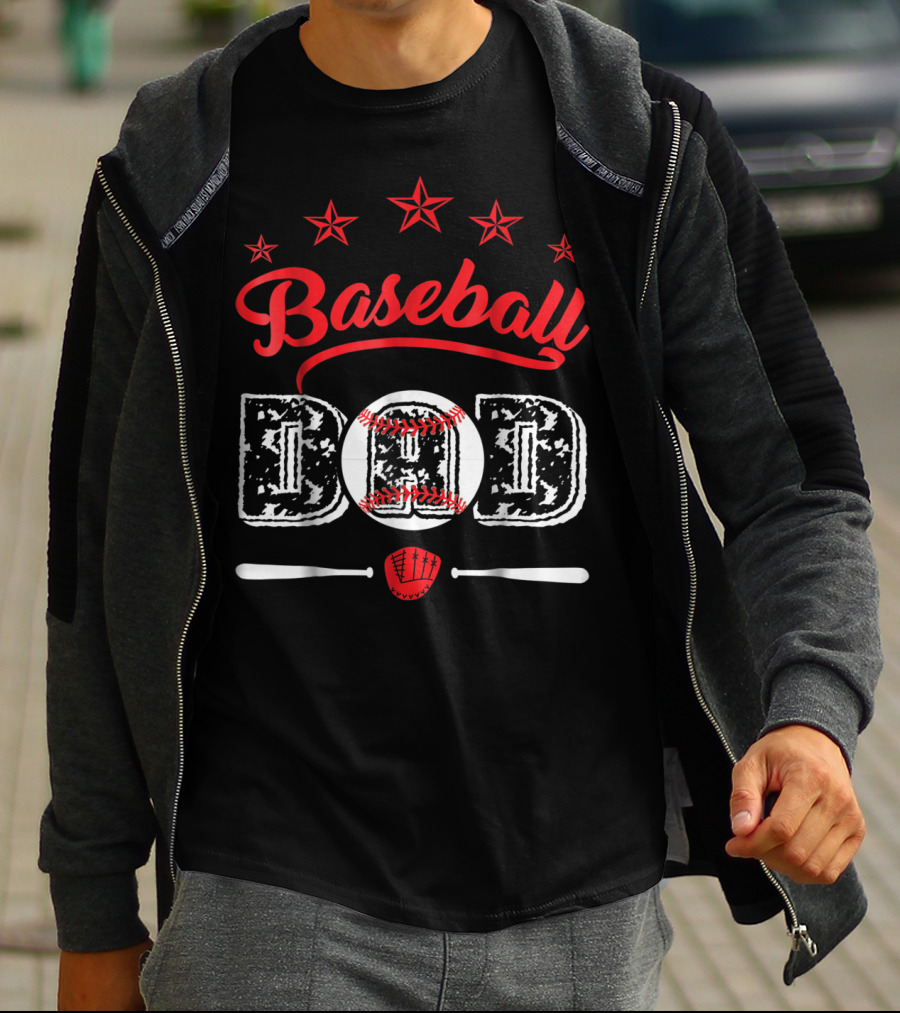 Baseball Dad Stars And Bats T-Shirt