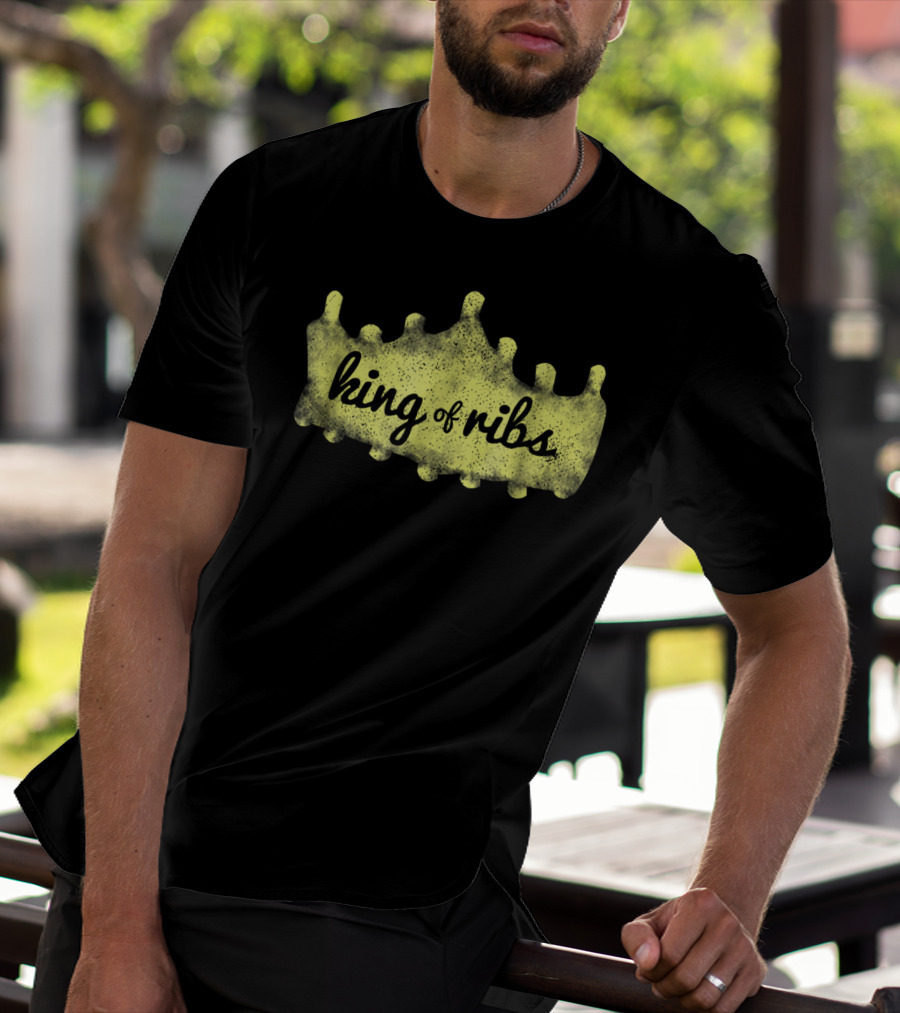 King Of Ribs BBQ RIBS King Chef Funny Foodie Dad96 T-Shirt