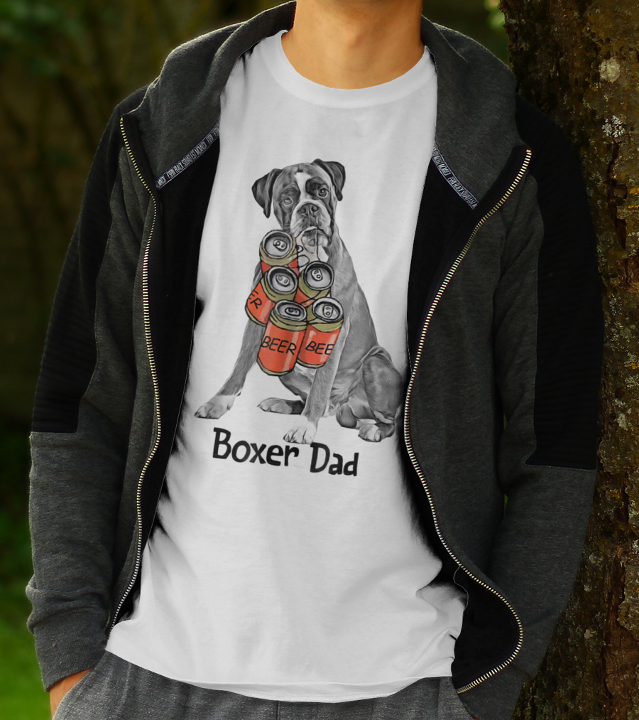 Boxer Dad Beer Can Fetcher T-Shirt