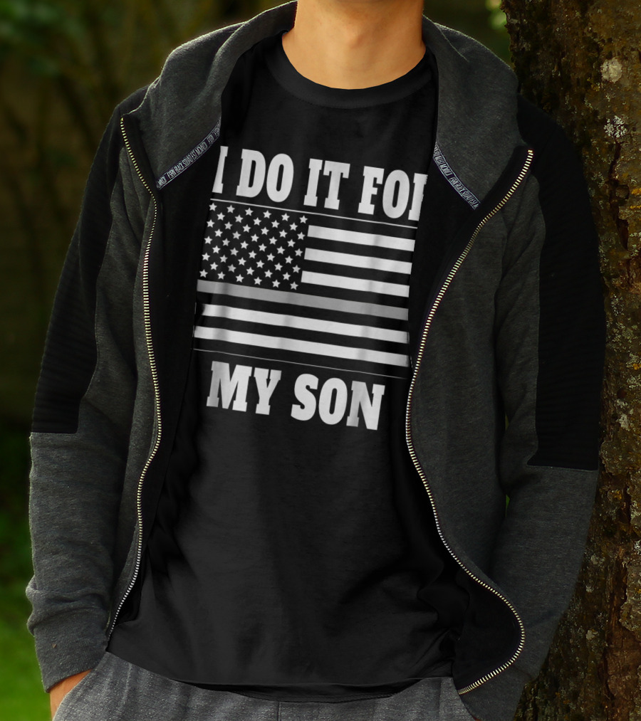 Corrections Officer Dad Thin Gray Line I Do It For My Son T-Shirt
