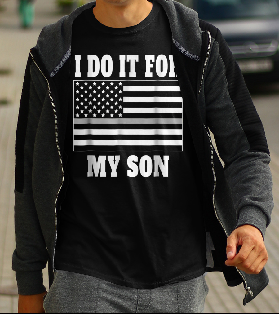 Corrections Officer Dad Thin Gray Line I Do It For My Son T-Shirt