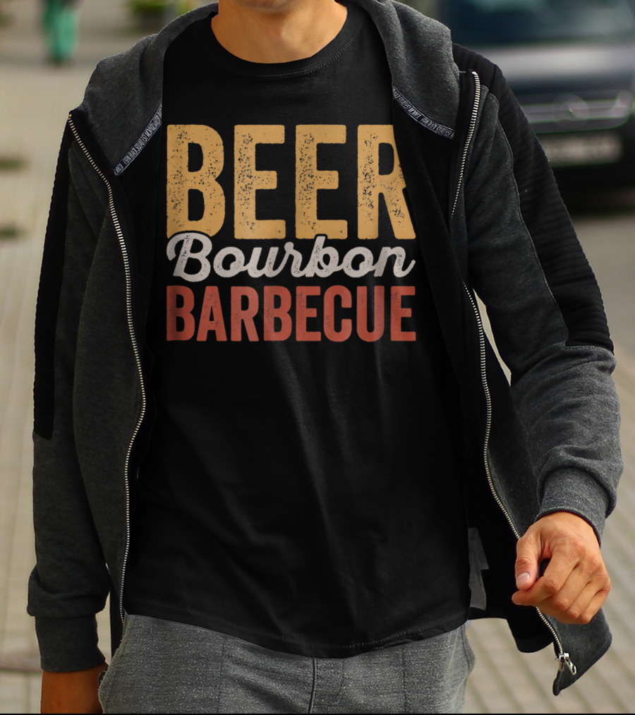 Beer Bourbon Barbecue For Backyard Grilling Dad33 T-Shirt