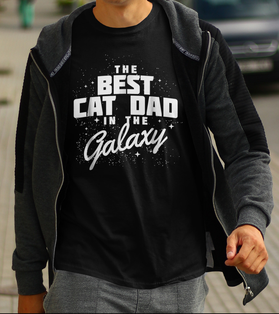 The Best Cat Dad In The Galaxy Men69 Kitten Lover T-Shirt
