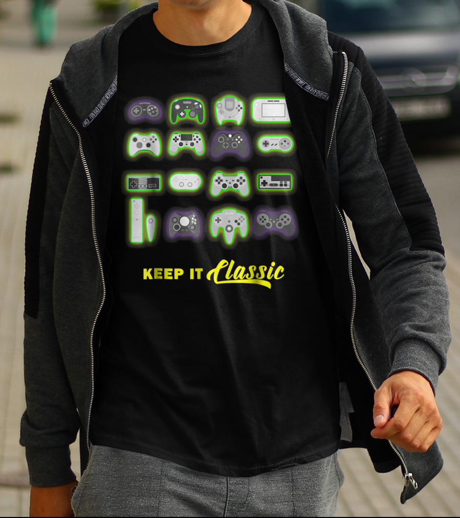 Keep It Classic Video Game Controllers For Old School Dad86 T-Shirt