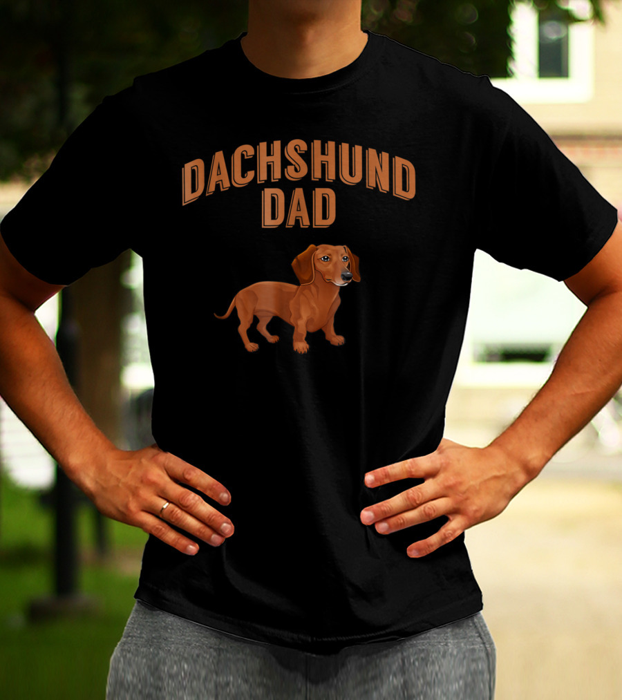 Dachshund Dad Dog Lovers20 Brown Sausage Dog T-Shirt