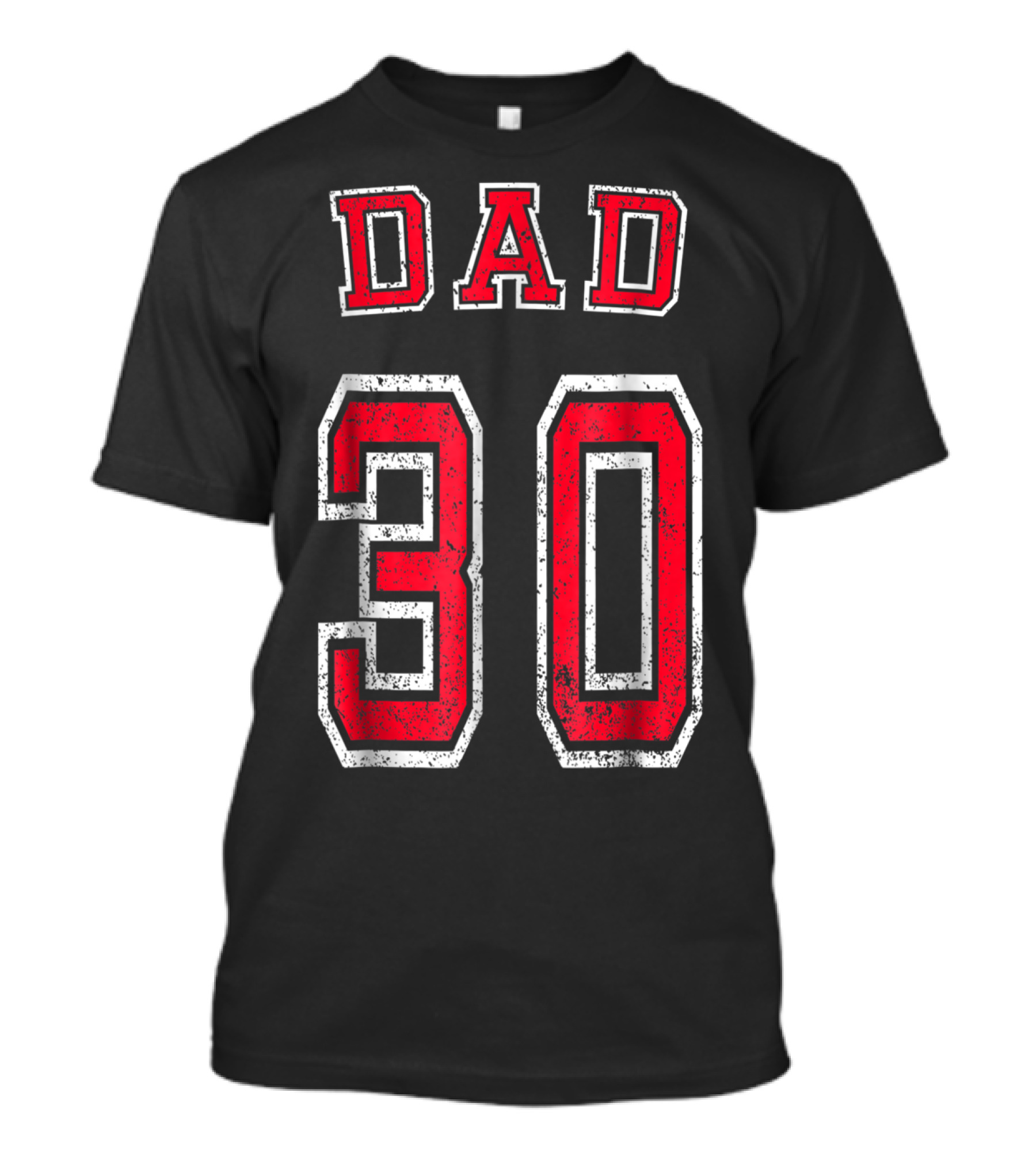 Dad 30 Distressed Football Birthday T-Shirt