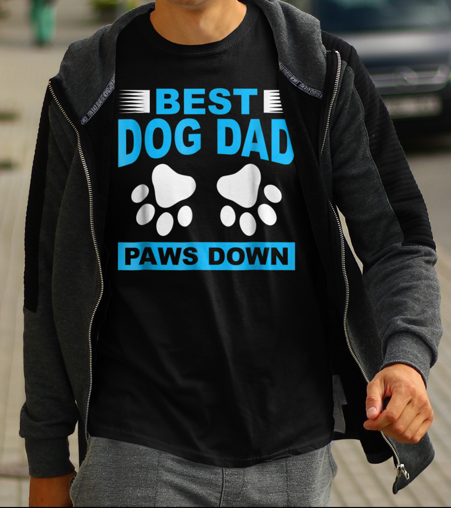 Best Dog Dad Paws Down T-Shirt