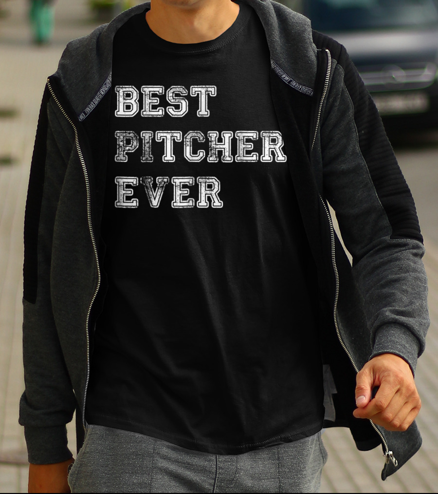Best Pitcher Ever Softball Dad Baseball Coach T-Shirt
