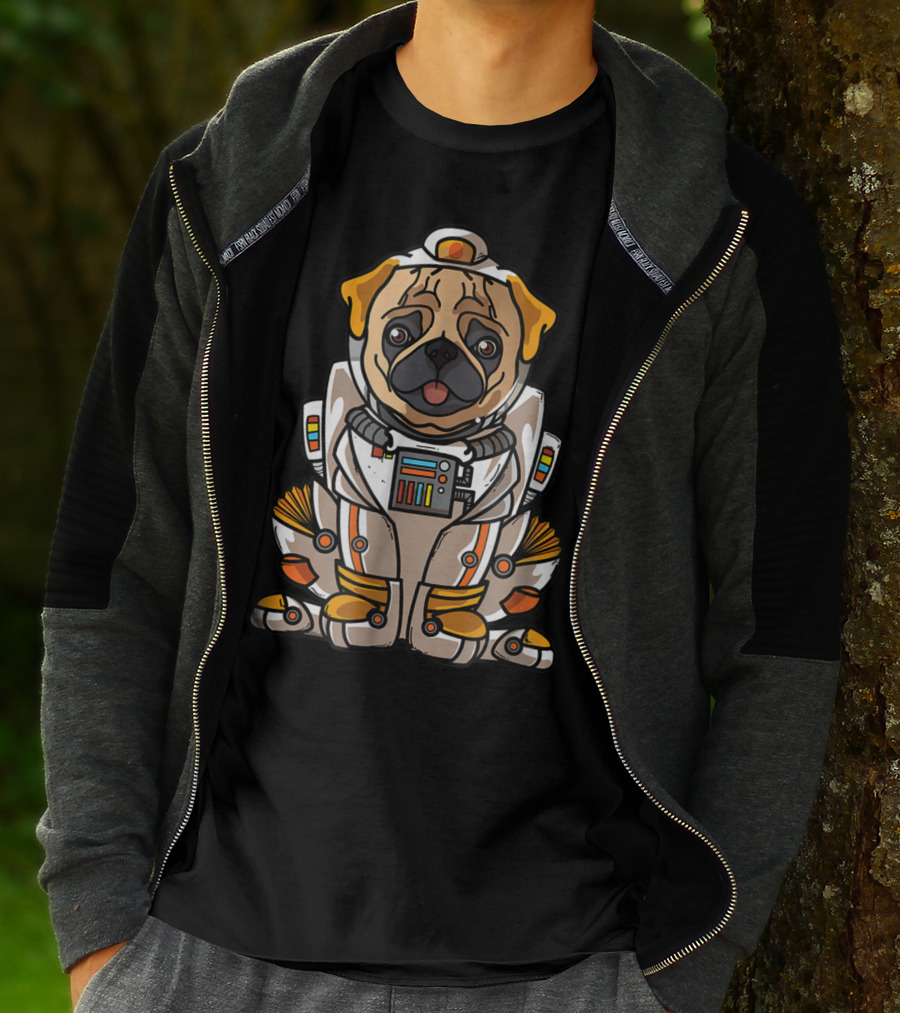 Christmas Space Pug Suit Astronaut Dog Owner T-Shirt