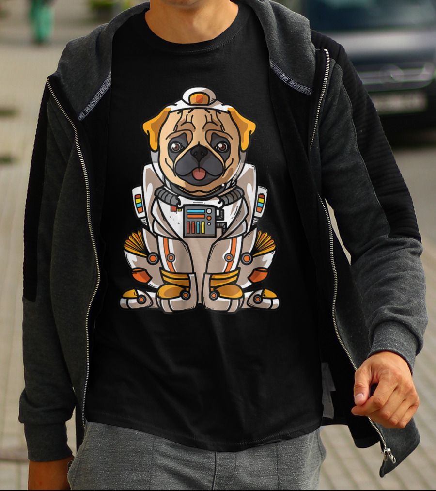 Christmas Space Pug Suit Astronaut Dog Owner T-Shirt