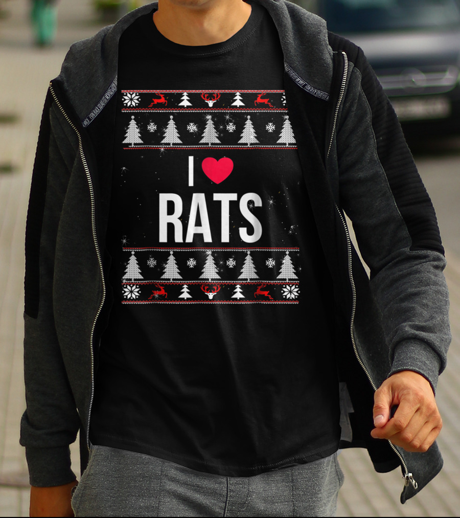 Christmas I Love Rats Ugly T-Shirt