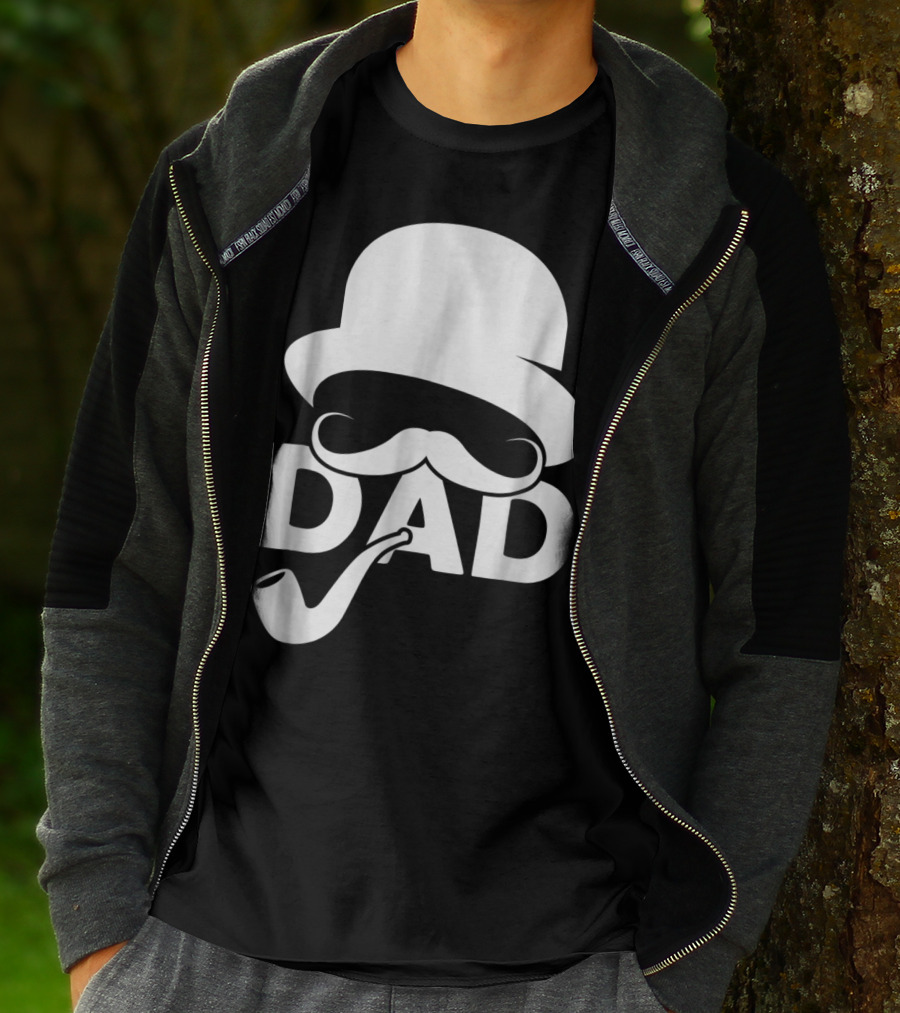 Cool Dad Mustache Hat Pipe T-Shirt