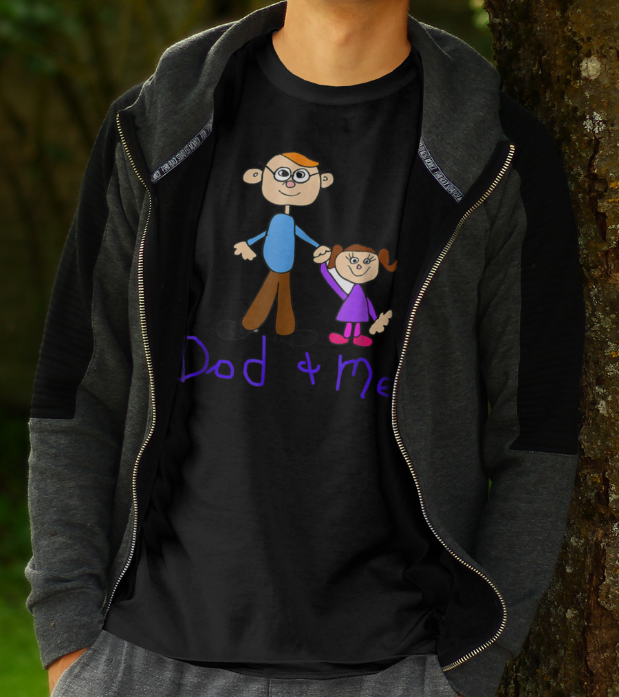 Dad And Me Father Daughter Cartoon Style Happy T-Shirt