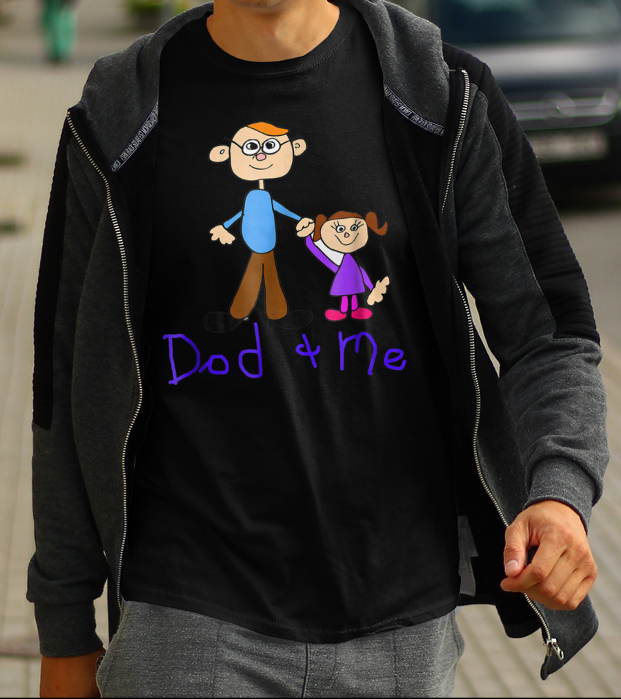 Dad And Me Father Daughter Cartoon Style Happy T-Shirt