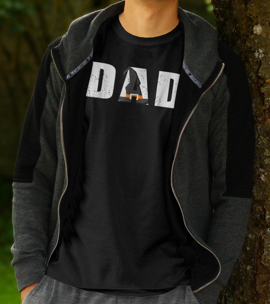 Dad Halloween Witch Hat Family T-Shirt