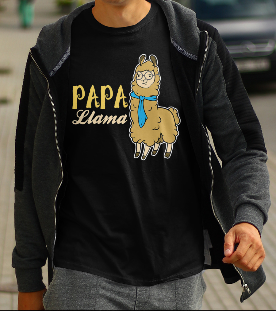 Papa Llama Cool Funny Dad Lover T-Shirt