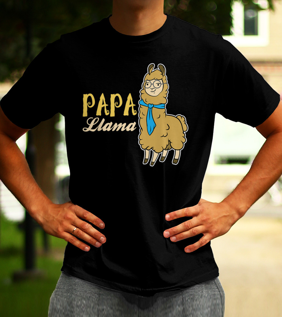 Papa Llama Cool Funny Dad Lover T-Shirt