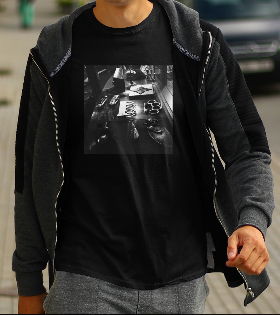 Armory 423267 Black And White Display Of Weapons And Artifacts T-Shirt