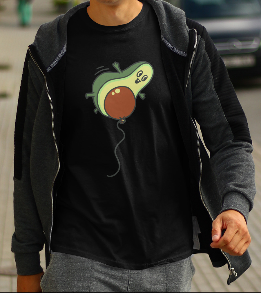 Avocado Flight Happy Avocado On Balloon Journey 1135285 T-Shirt