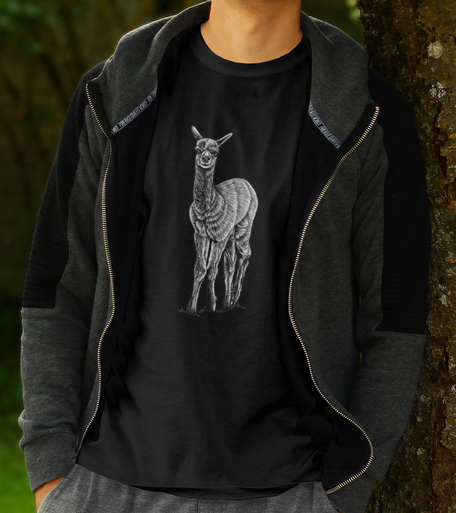 Baby Alpaca Ink Illustration 963585 Detailed T-Shirt