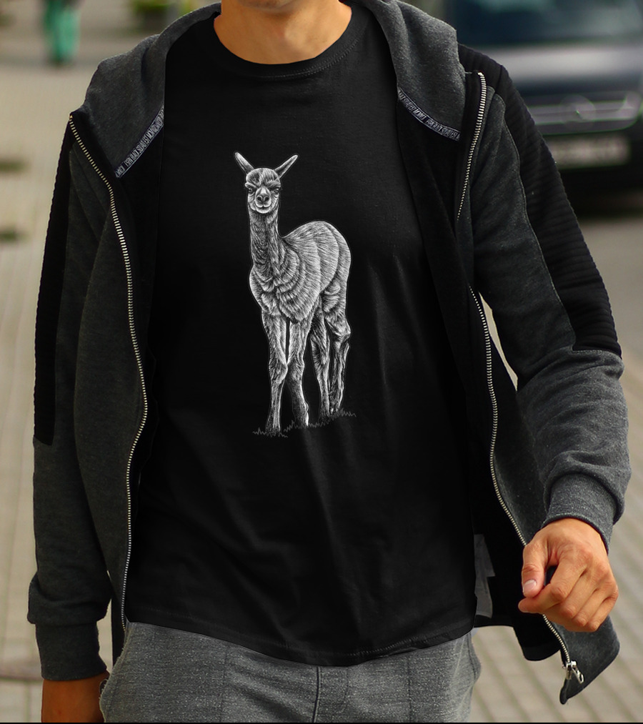 Baby Alpaca Ink Illustration 963585 Detailed T-Shirt