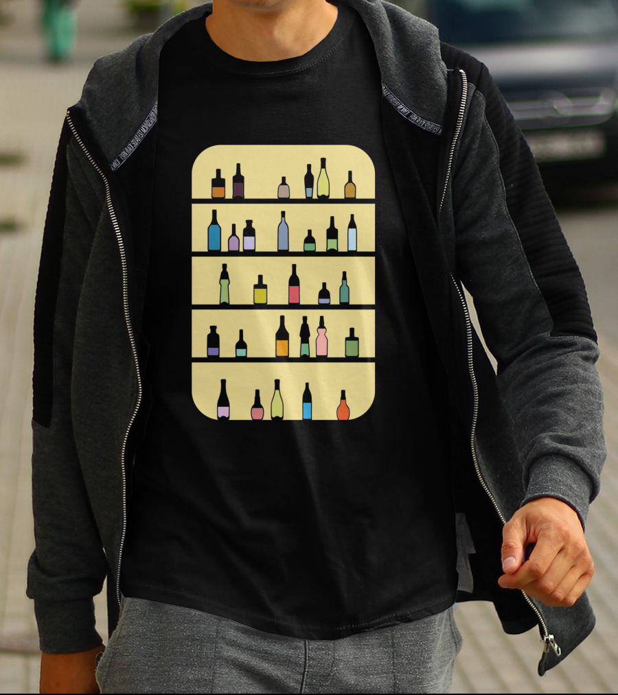 Bar 1225098 Colorful Bottles Shelf Display T-Shirt