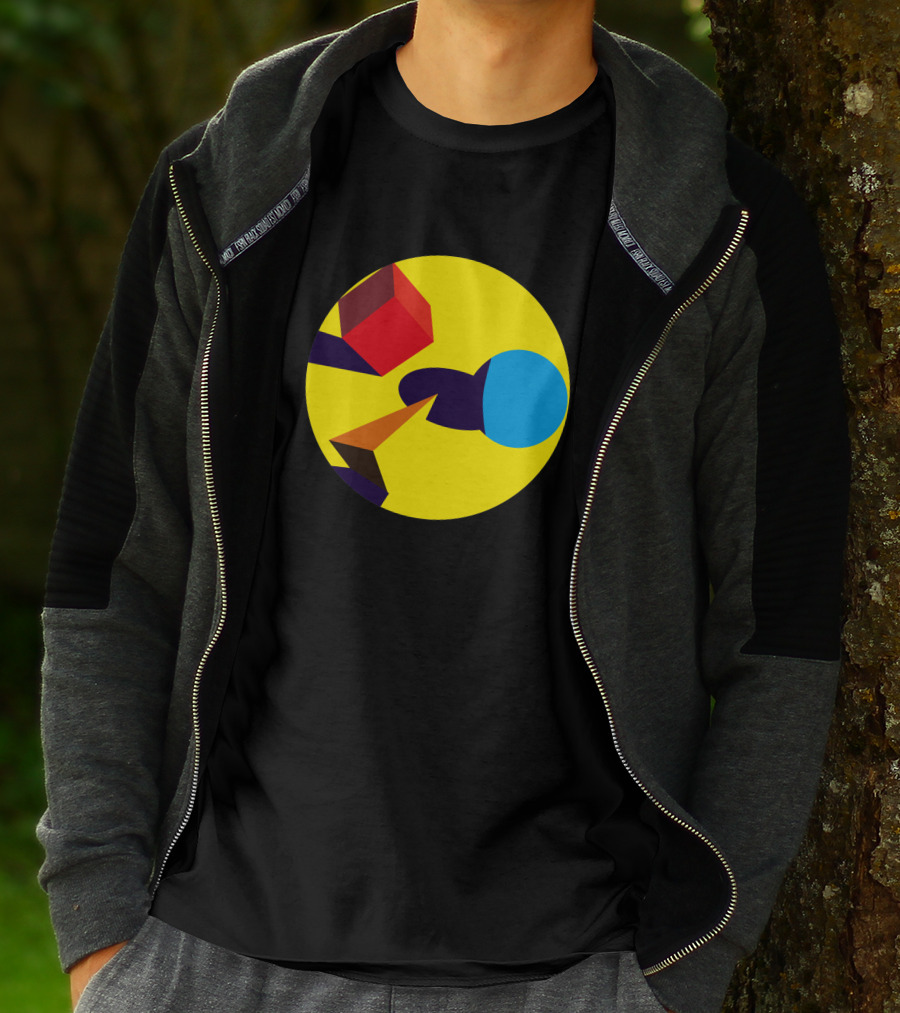 Bauhausian Forms Abstract Geometry 704928 Yellow Circle T-Shirt