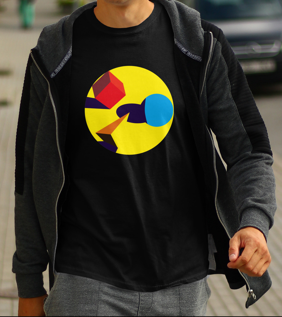 Bauhausian Forms Abstract Geometry 704928 Yellow Circle T-Shirt