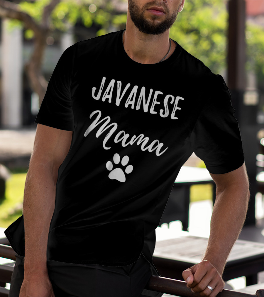 Javanese Mama Funny Cat Mom Paw Print Idea29 T-Shirt