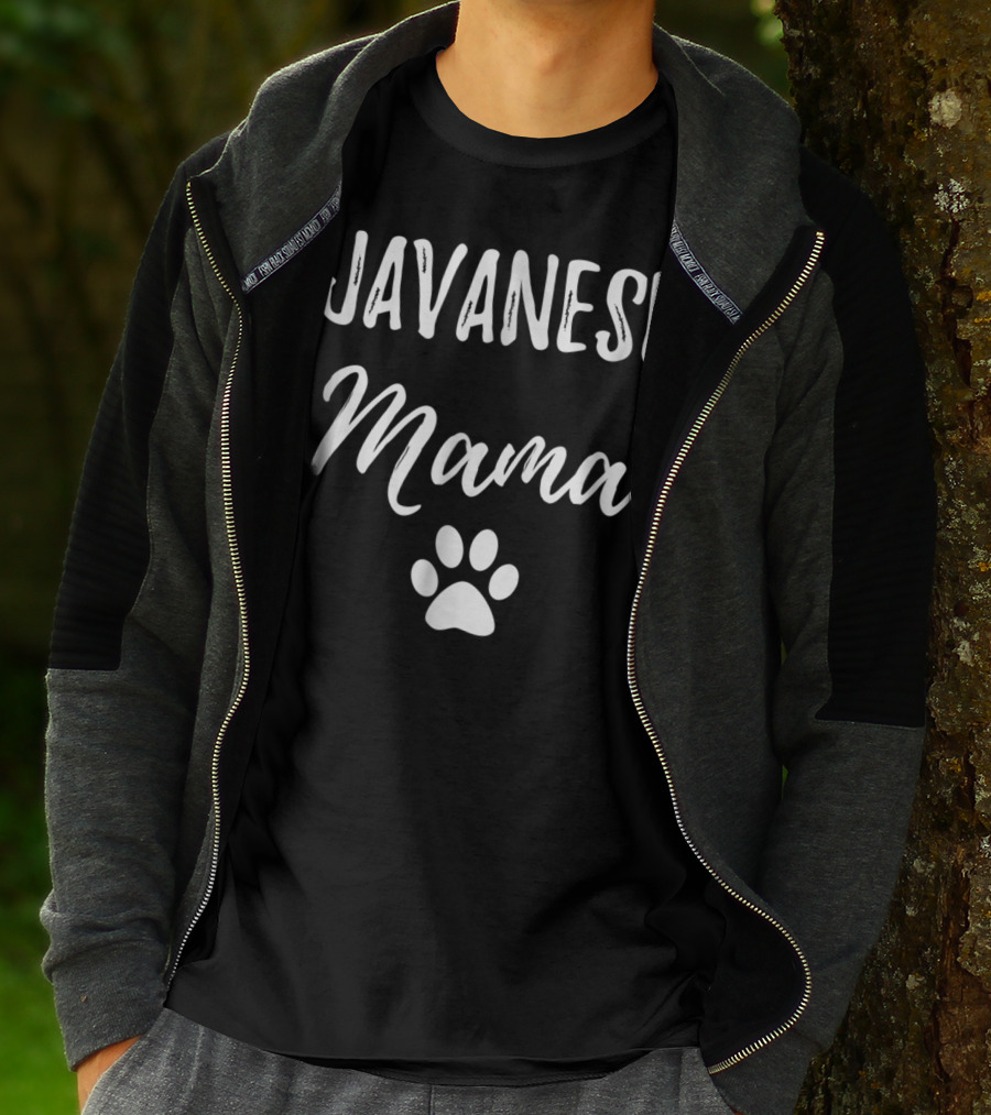 Javanese Mama Funny Cat Mom Paw Print Idea29 T-Shirt