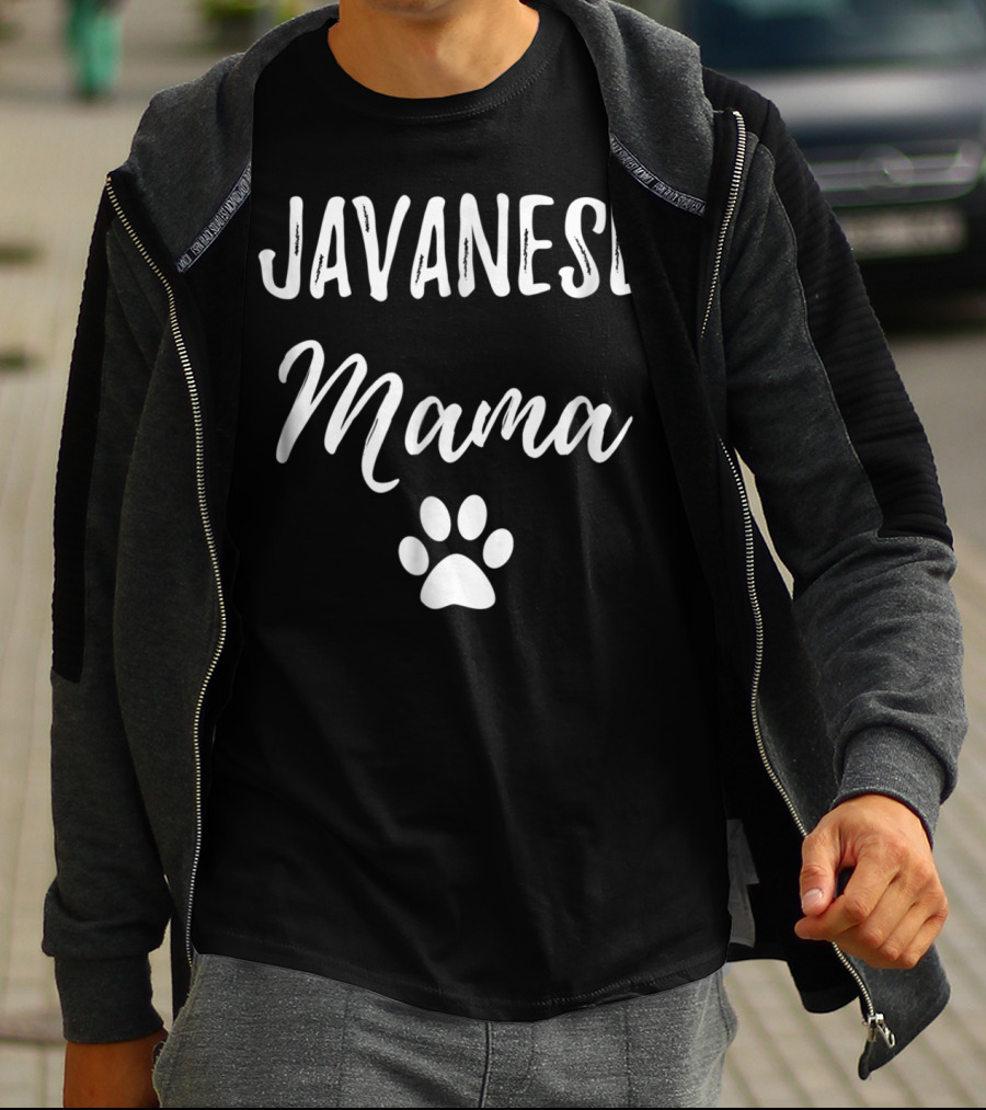 Javanese Mama Funny Cat Mom Paw Print Idea29 T-Shirt