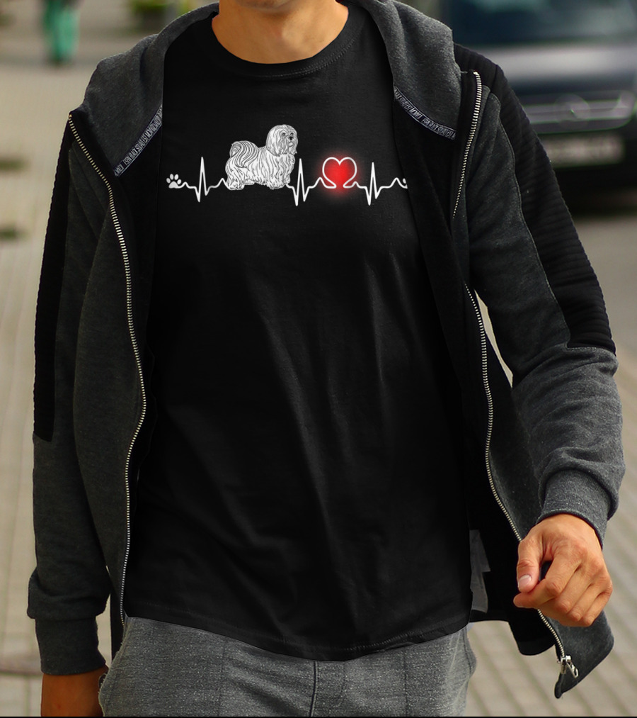 Maltese Dog Heartbeat Pulse Lover Women Men Kids S95 T-Shirt