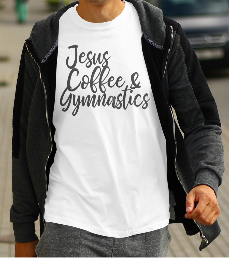 Jesus Coffee Gymnastics Women Christian Gymnast Faith Fitness Lifestyle T-Shirt