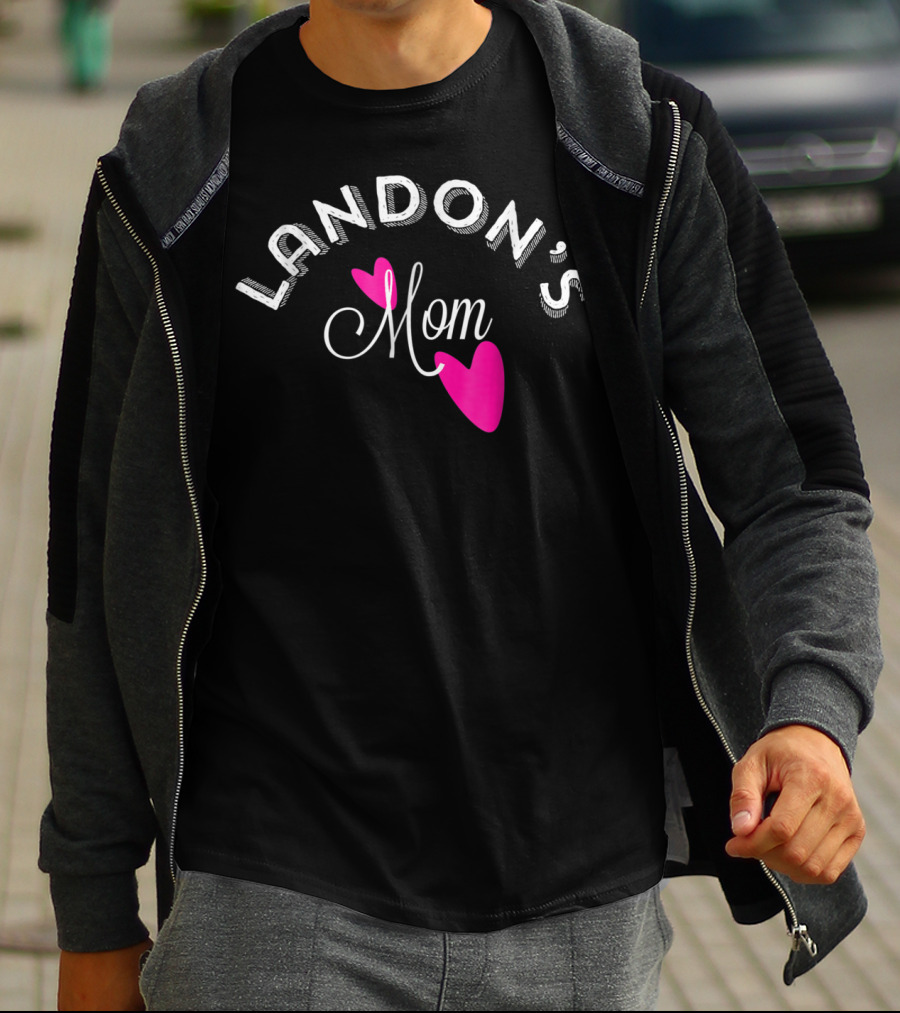 LANDON'S Mom Pink Hearts T-Shirt