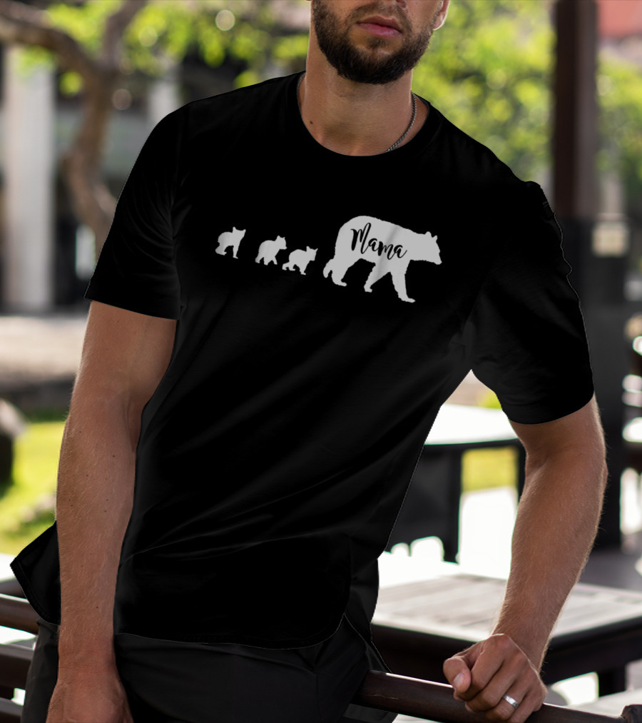 Mama Bear Mom With Three Cubs T-Shirt