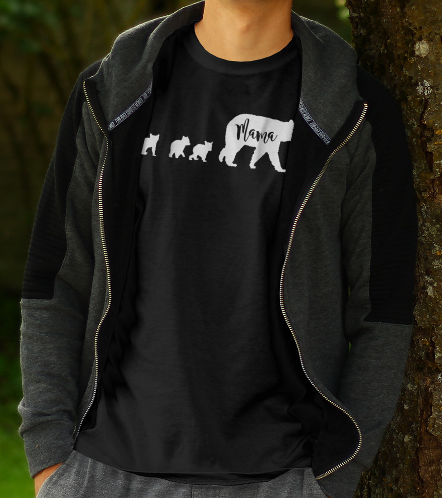 Mama Bear Mom With Three Cubs T-Shirt