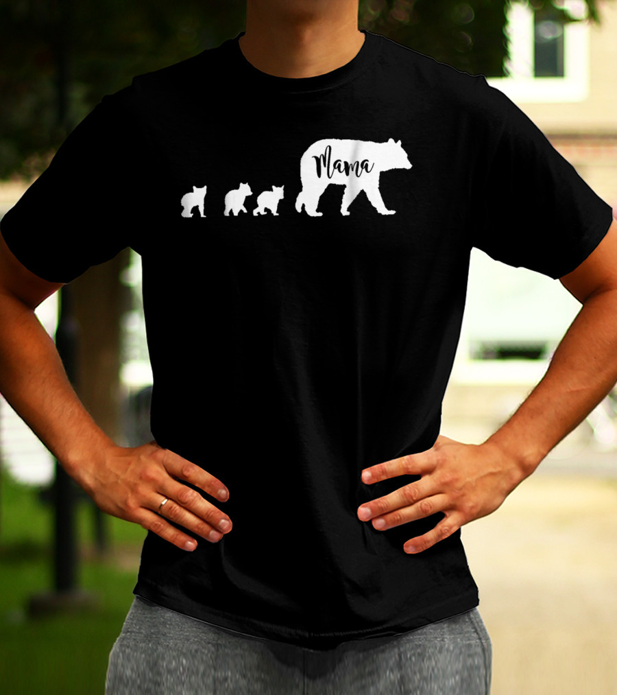 Mama Bear Mom With Three Cubs T-Shirt