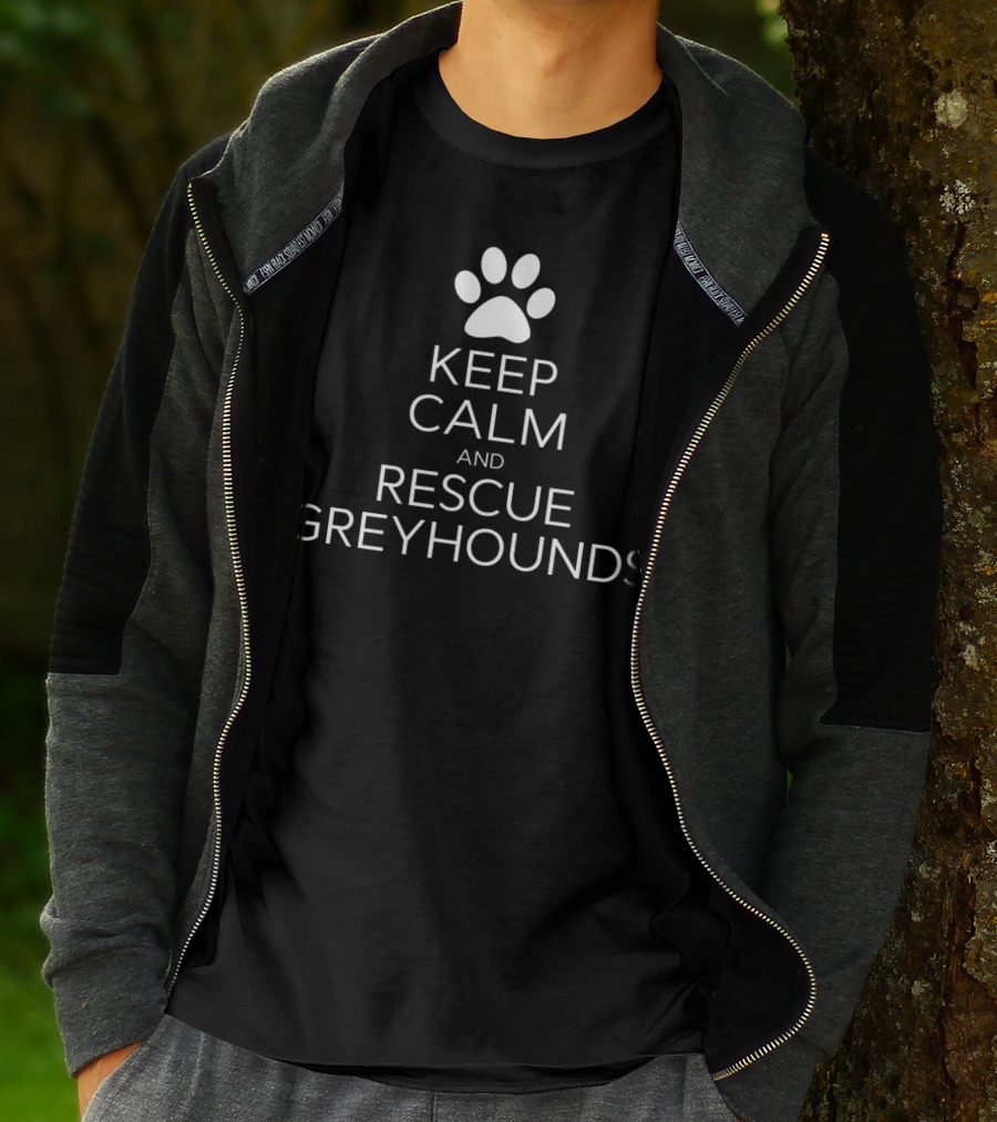 Keep Calm And Rescue Greyhounds Paw Prints T-Shirt