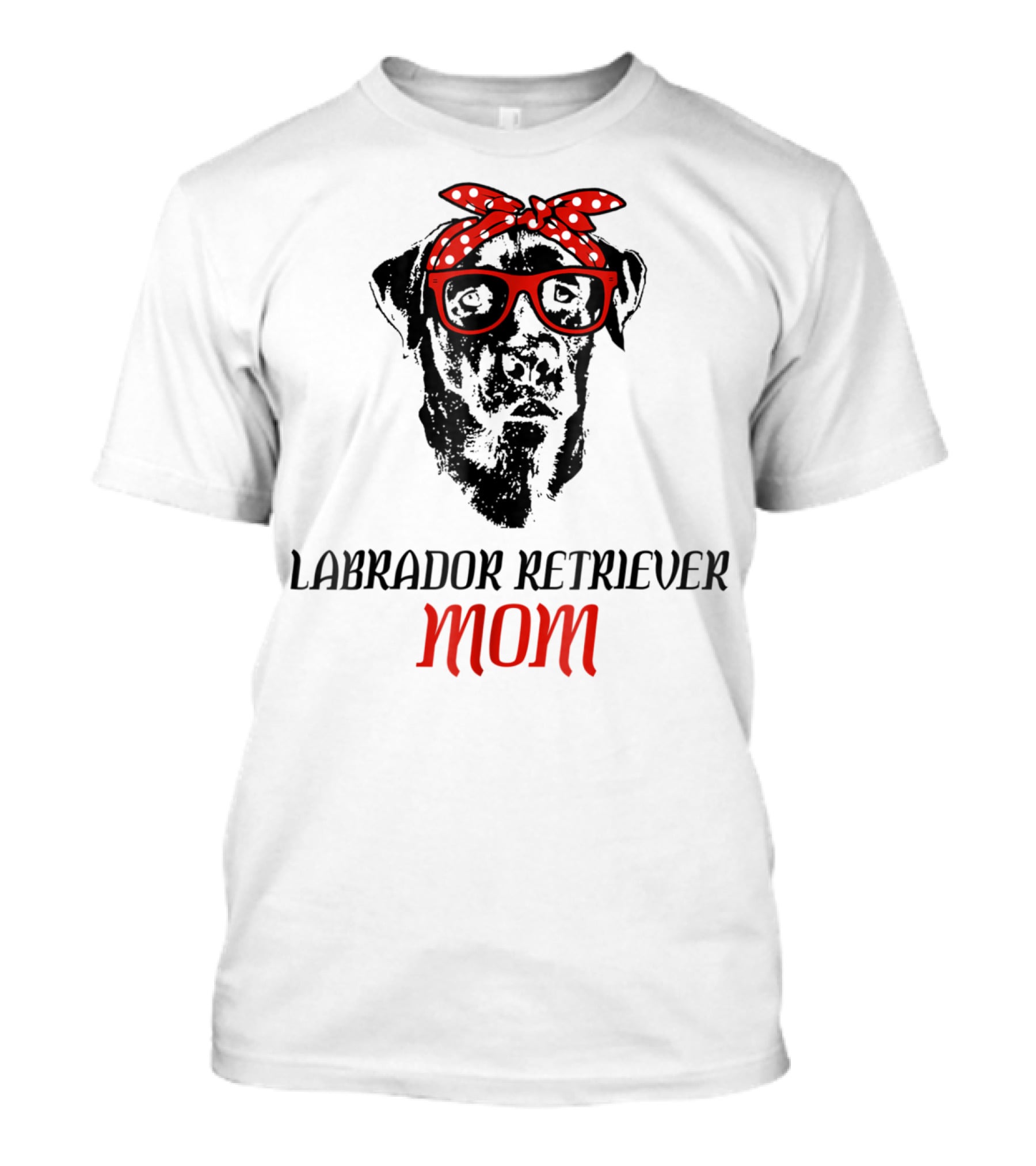 LABRADOR RETRIEVER MOM Dog Lover Retro Glasses Bandana T-Shirt