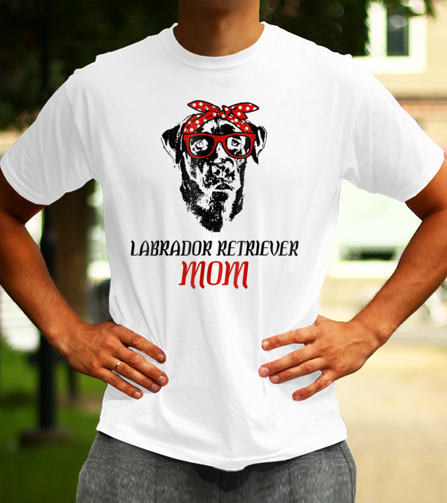 LABRADOR RETRIEVER MOM Dog Lover Retro Glasses Bandana T-Shirt