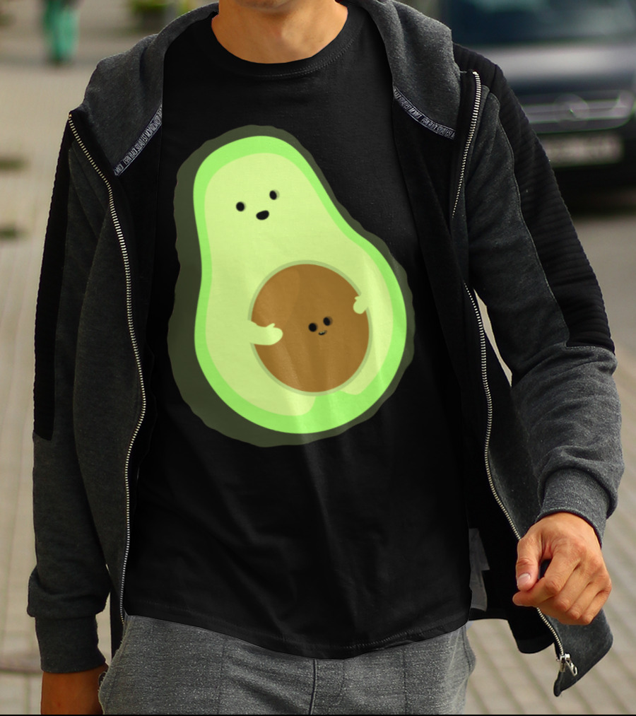 Cute LOL Avocado Pregnant Mom With Baby Seed T-Shirt