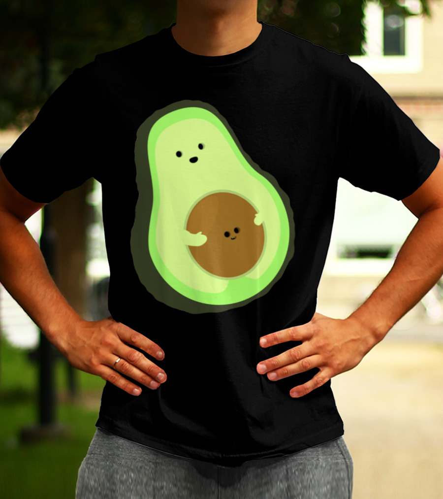 Cute LOL Avocado Pregnant Mom With Baby Seed T-Shirt