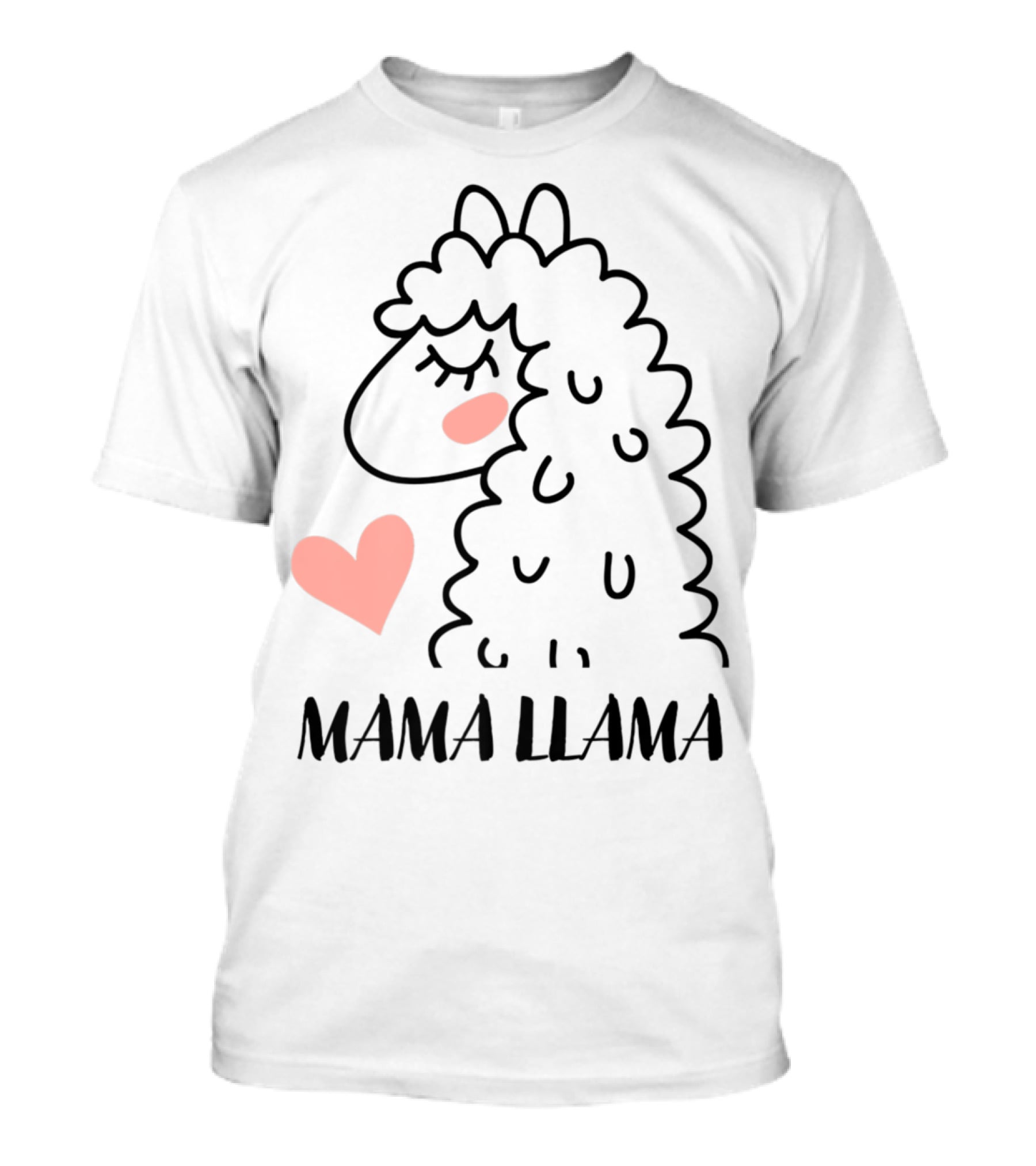 Mama Llama Heart My Mom Women82 T-Shirt