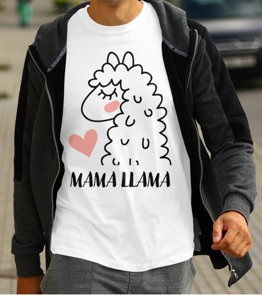 Mama Llama Heart My Mom Women82 T-Shirt