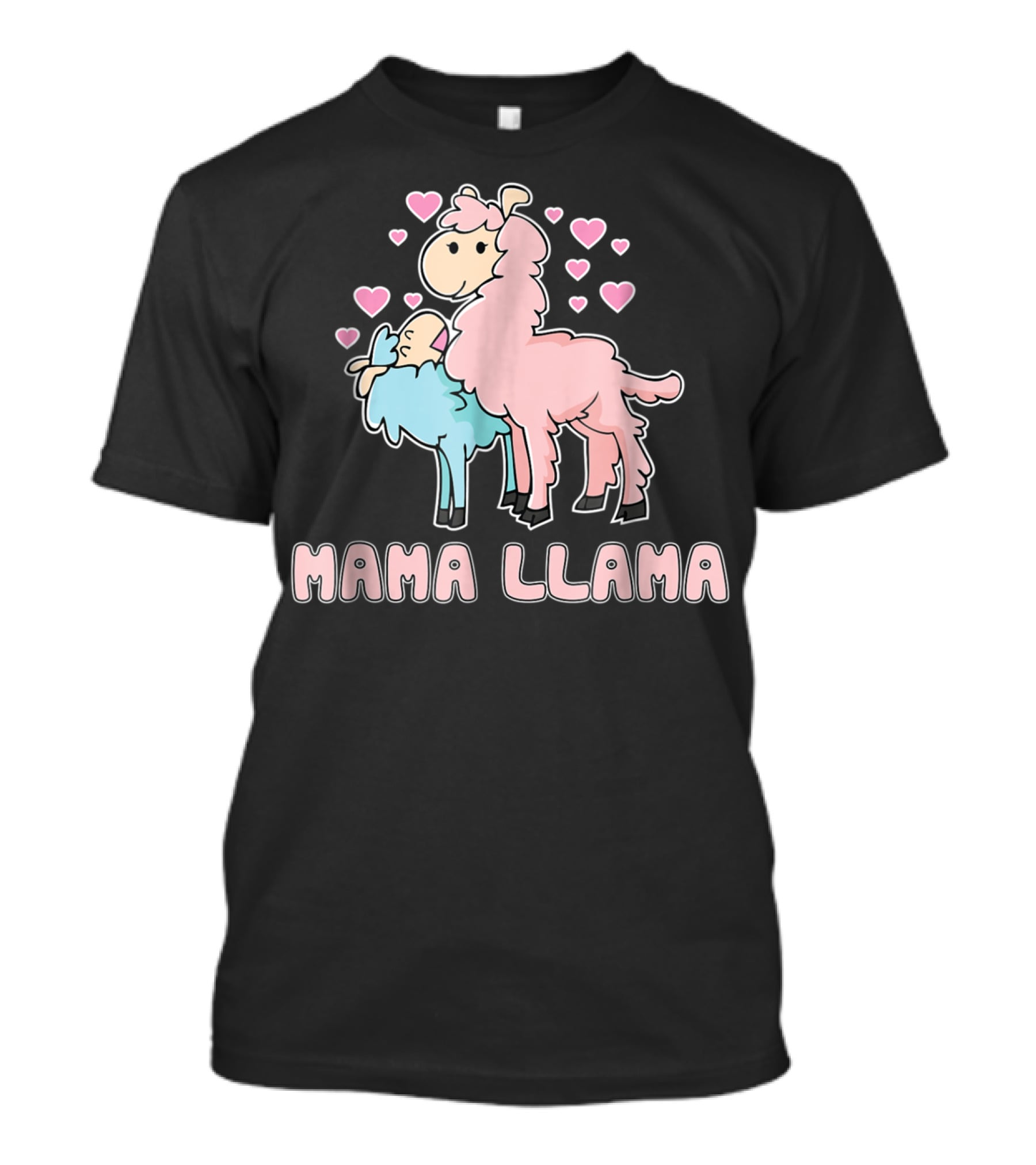 Mama Llama Cute Hearts Llama T-Shirt