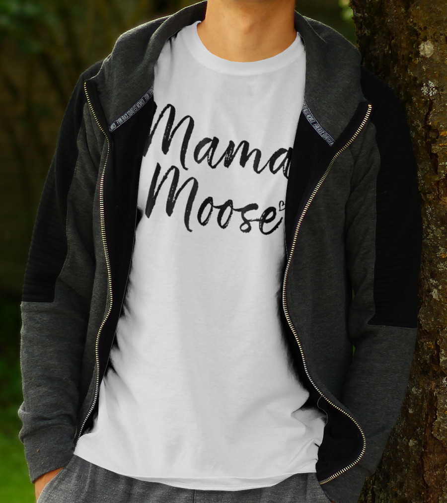 Mama Moose Moose Lover Mom84 Heart T-Shirt