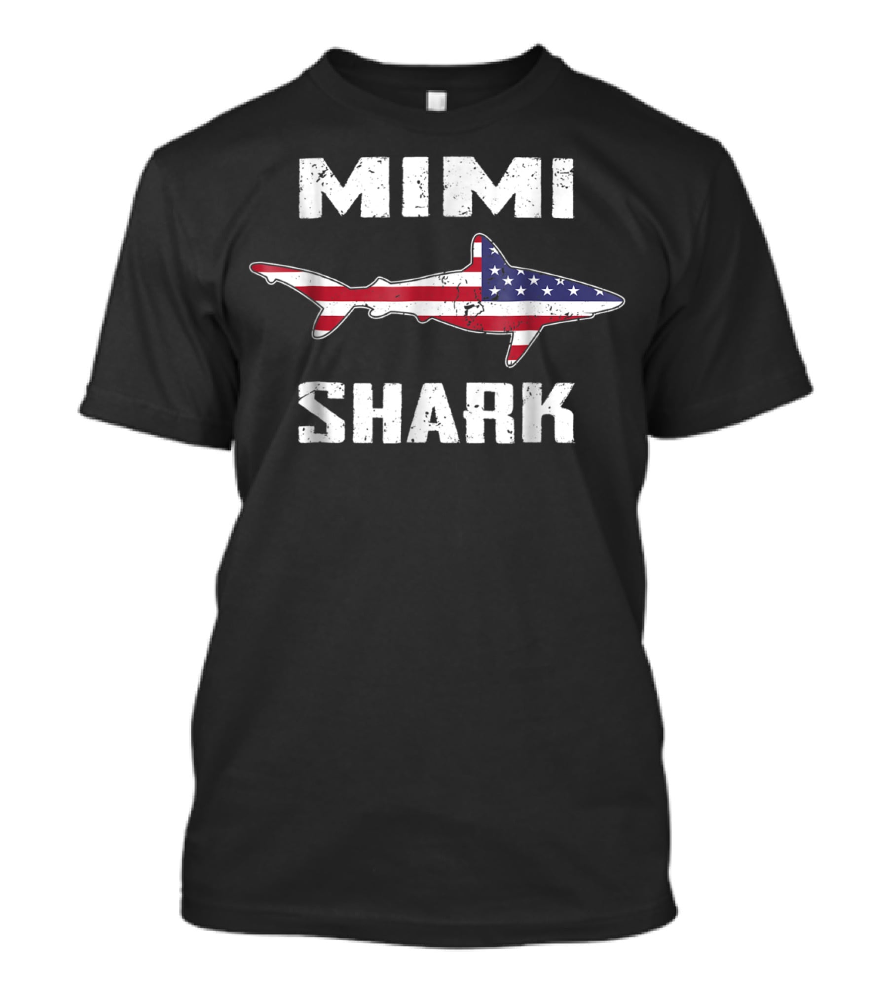 Mimi Shark American Flag Patriotic Family Mom75 T-Shirt