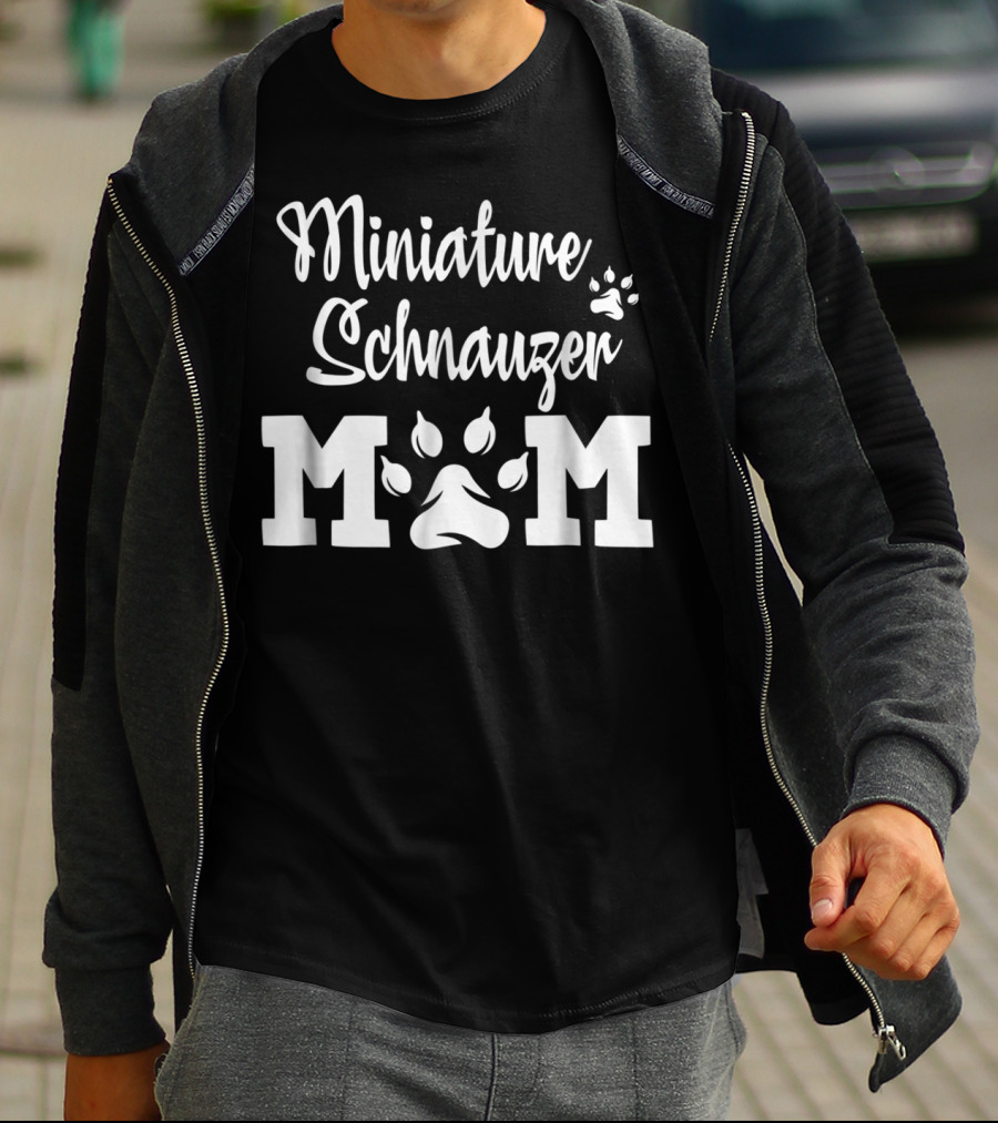 Miniature Schnauzer Mom Pawprint T-Shirt
